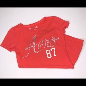 Aeropostale bright peachy orange top